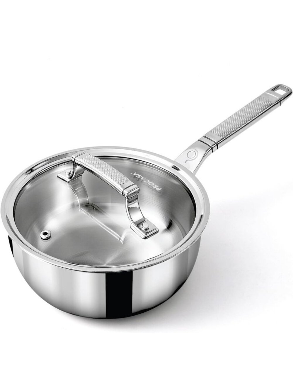 2 Quart Stainless Steel Saucepan with Lid - Induction & Dishwasher Safe